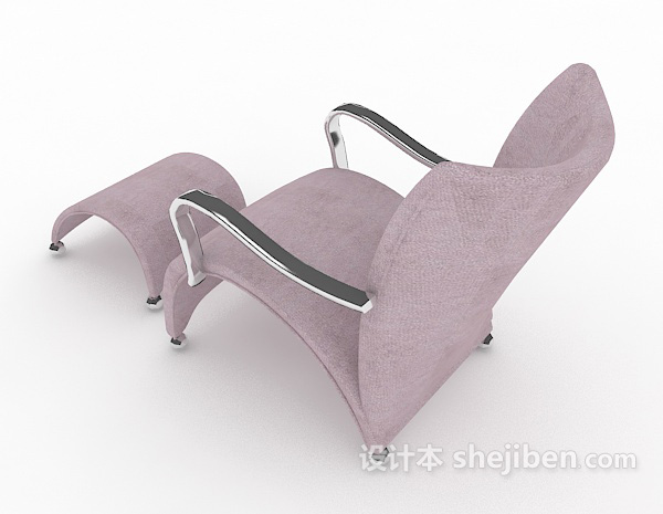 设计本紫色简单休闲椅3d模型下载