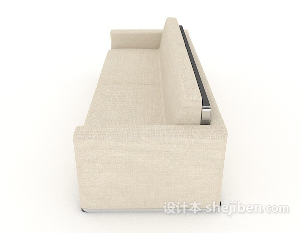 设计本家居米白色简约双人沙发3d模型下载