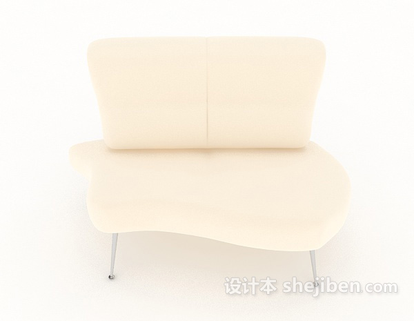 现代风格浅色休闲沙发3d模型下载