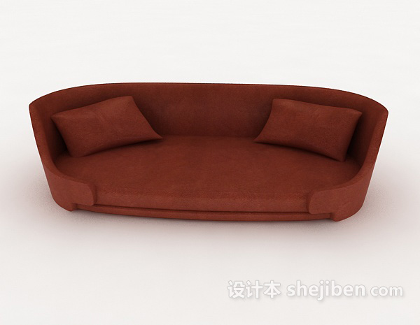 现代风格橙色舒适家居沙发3d模型下载