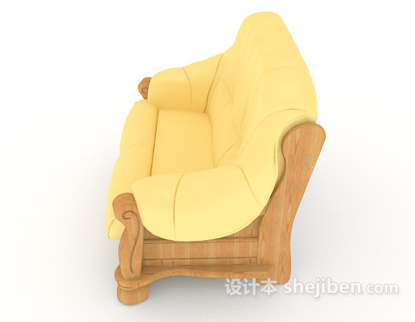 设计本高档藕丝居家单人沙发3d模型下载