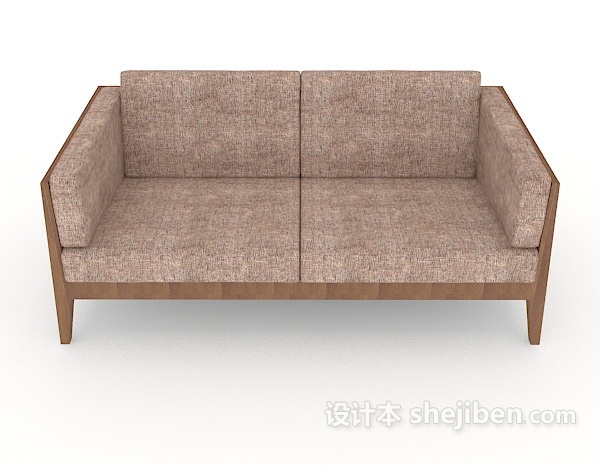 现代风格深色新中式双人沙发3d模型下载