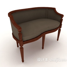 精致欧式风格单人沙发3d模型下载