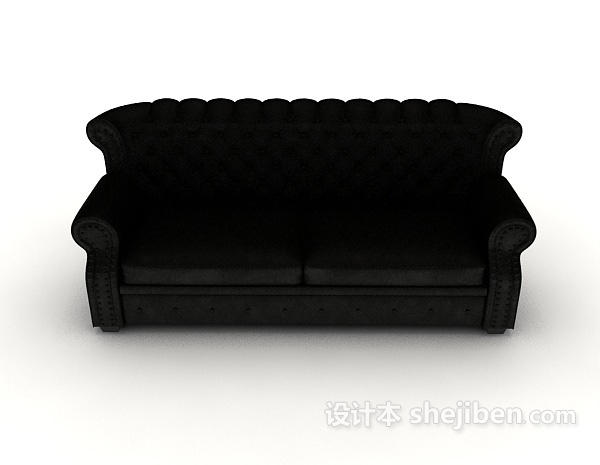 现代风格皮质现代多人沙发3d模型下载