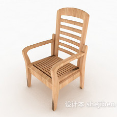实木现代简单家居椅3d模型下载