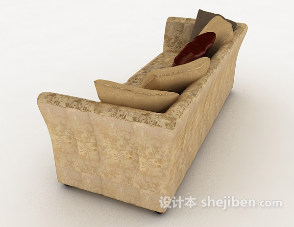 设计本经典欧式双人沙发3d模型下载