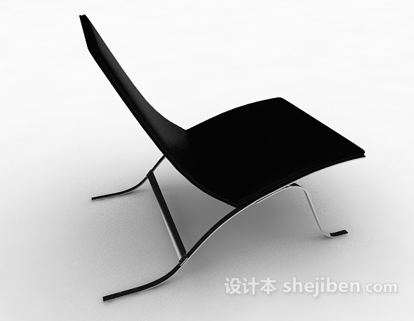 设计本黑色现代居家休闲椅3d模型下载