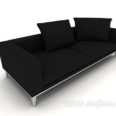 家居黑色休闲双人沙发3d模型下载