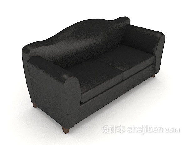 黑色家居双人沙发3d模型下载