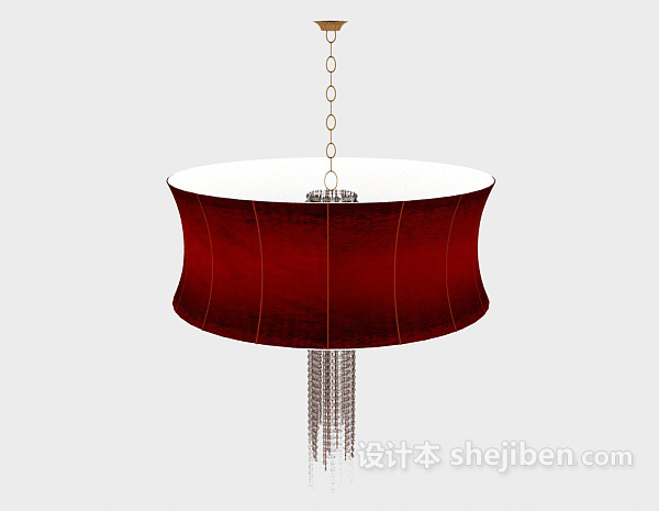 现代风格个性红色吊灯3d模型下载