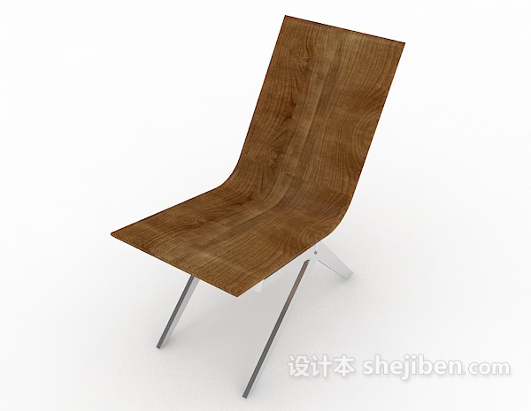 现代风格实木现代休闲椅3d模型下载