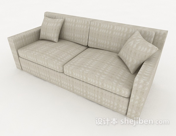 免费现代灰色居家多人沙发3d模型下载