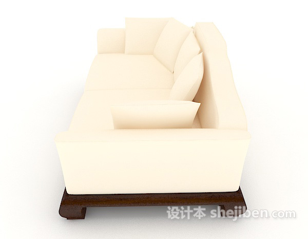 设计本暖黄色家居双人沙发3d模型下载