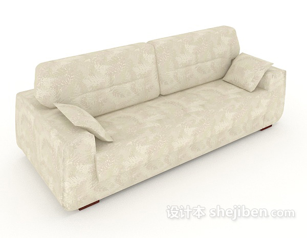 简单家居灰色双人沙发3d模型下载