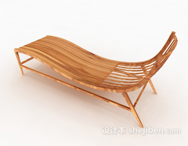 设计本实木躺椅3d模型下载
