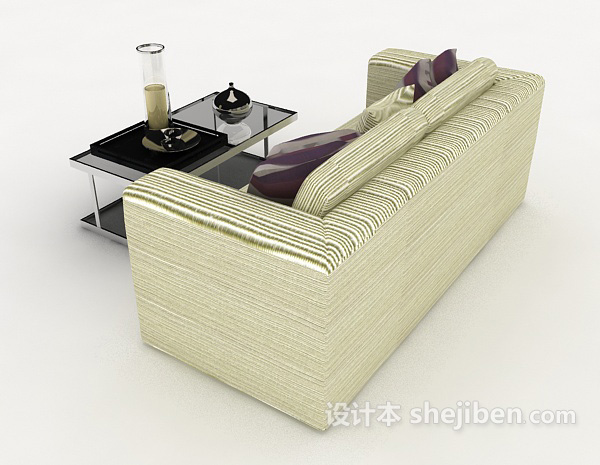 设计本清新双人沙发3d模型下载