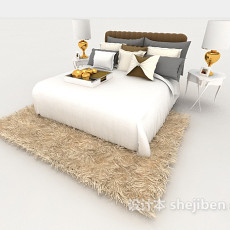 现代风格简单大方双人床3d模型下载