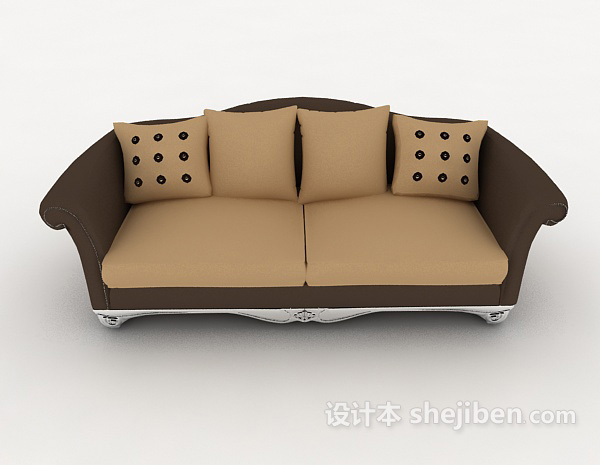 欧式风格欧式居家多人沙发3d模型下载
