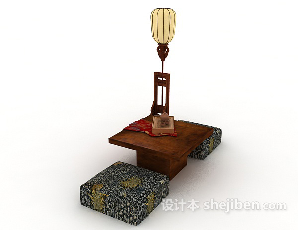 设计本新中式茶几桌椅3d模型下载
