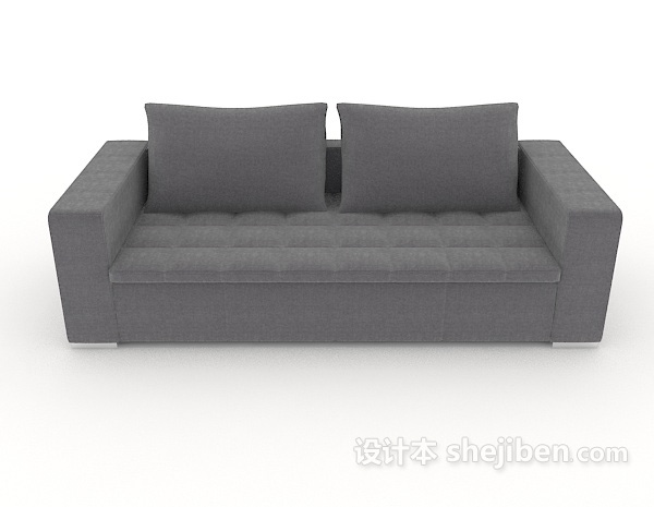 现代风格家居简单灰色双人沙发3d模型下载