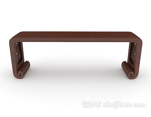 中式风格实木中式边桌3d模型下载