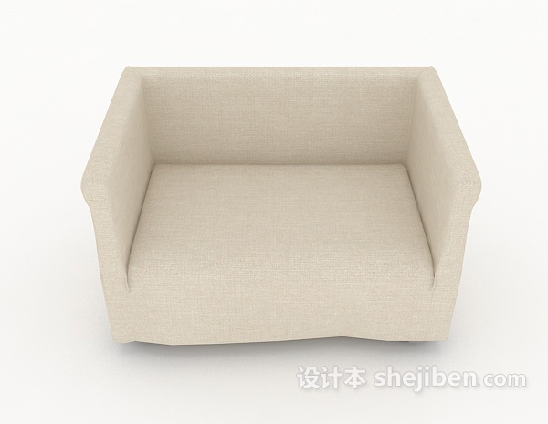 现代风格方形简约休闲单人沙发3d模型下载