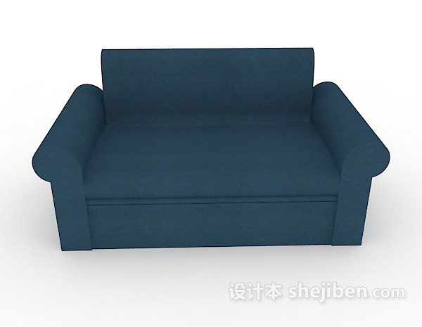 现代风格蓝色现代双人沙发3d模型下载