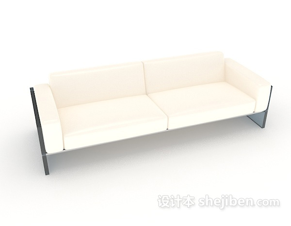 现代风格双人浅色沙发3d模型下载