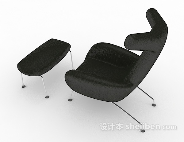 设计本黑色简单休闲椅凳3d模型下载