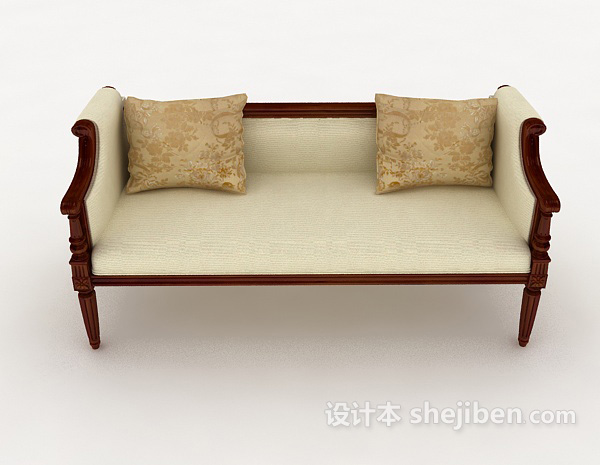欧式风格简单欧式多人沙发3d模型下载