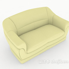 浅绿色简约双人沙发3d模型下载
