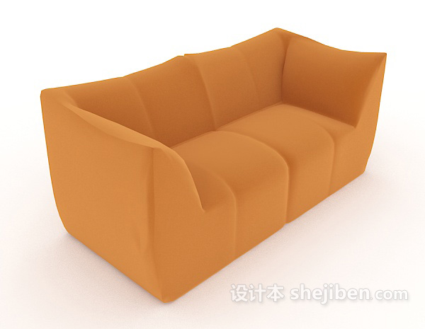 现代个性黄色双人沙发3d模型下载
