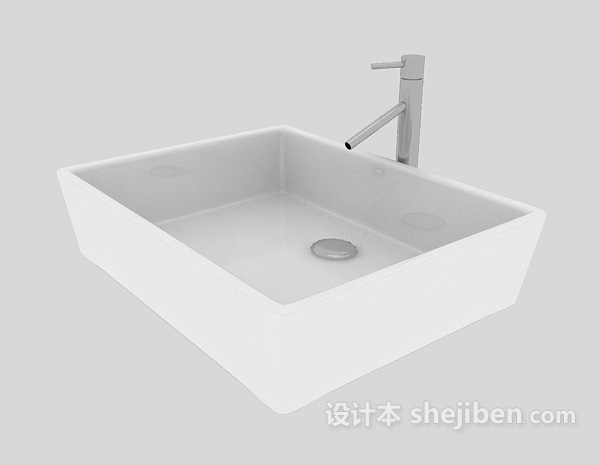 现代家居洗手池3d模型下载