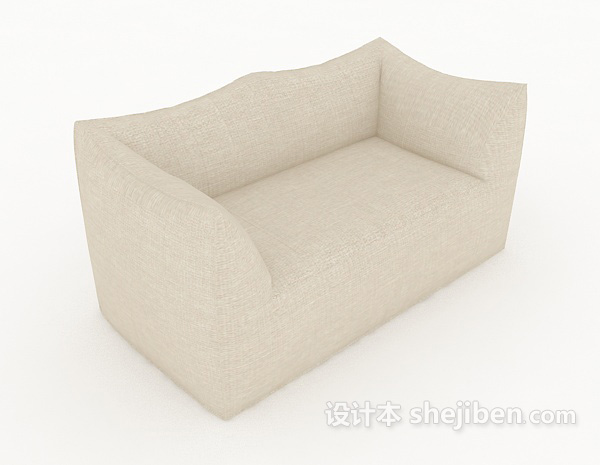 休闲灰色简约双人沙发3d模型下载