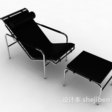黑色休闲躺椅3d模型下载