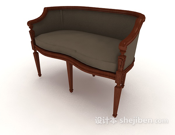 免费精致欧式风格单人沙发3d模型下载