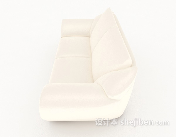 设计本家居白色双人沙发3d模型下载