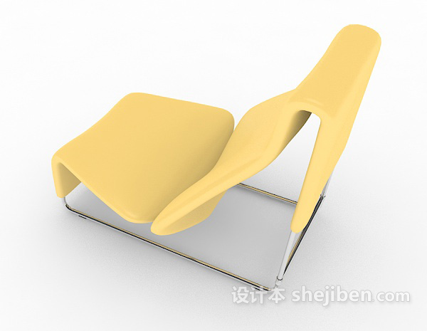 设计本黄色简单休闲椅3d模型下载