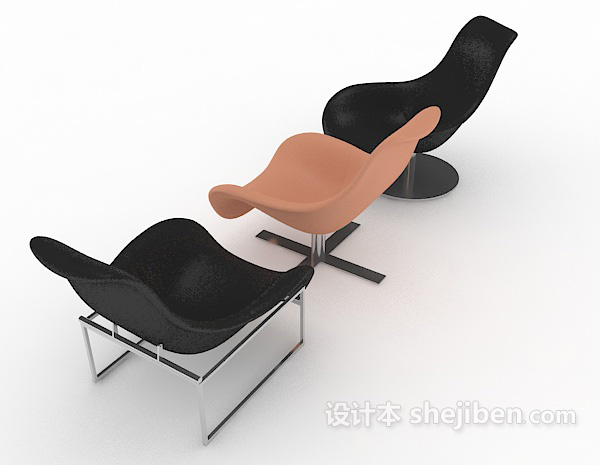 设计本现代简单时尚休闲椅3d模型下载