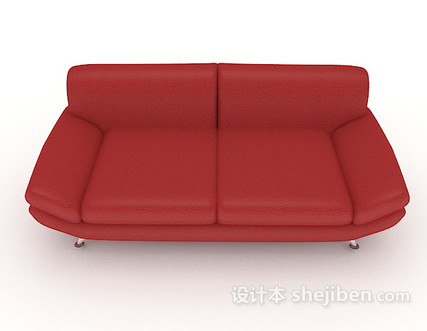 现代风格现代简约红色双人沙发3d模型下载
