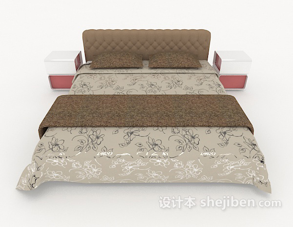 免费现代简单居家床3d模型下载