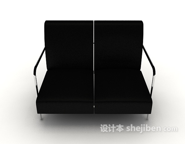 现代风格休闲简约现代黑色单人沙发3d模型下载