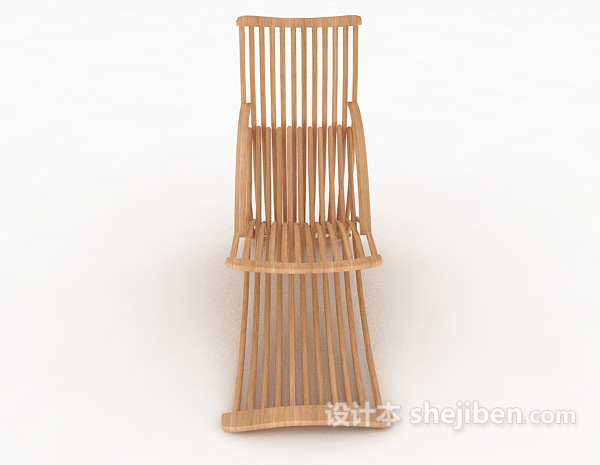 现代风格实木沙滩休闲椅3d模型下载