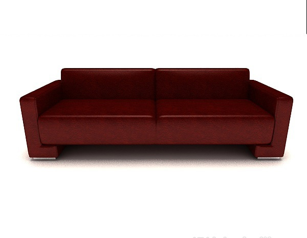 现代风格红色现代双人沙发3d模型下载