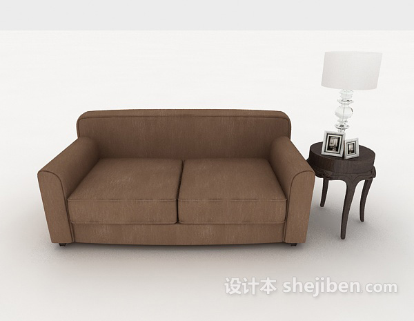 欧式风格简单欧式双人沙发3d模型下载