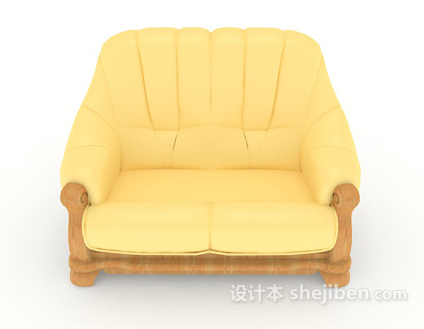 欧式风格高档藕丝居家单人沙发3d模型下载
