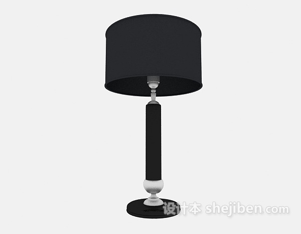 设计本黑色简单台灯3d模型下载