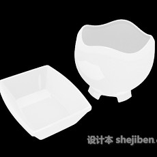 白色陶瓷器皿3d模型下载