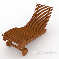 现代简单实木休闲椅3d模型下载