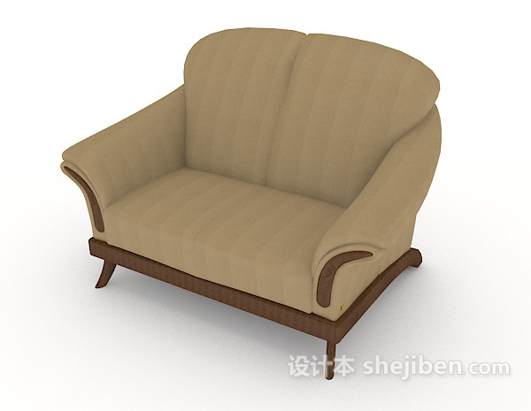 免费新中式复古单人沙发3d模型下载